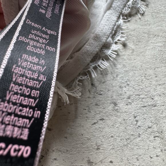 Victoria’s Secret Dream Angels Unlined Plunge 32C White Lace Bra Underwire - Picture 4 of 4